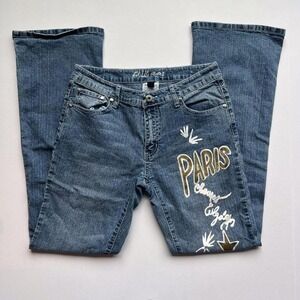 Apollo Jeans Vintage Bootcut Low Rise with Paris Painted Graphics